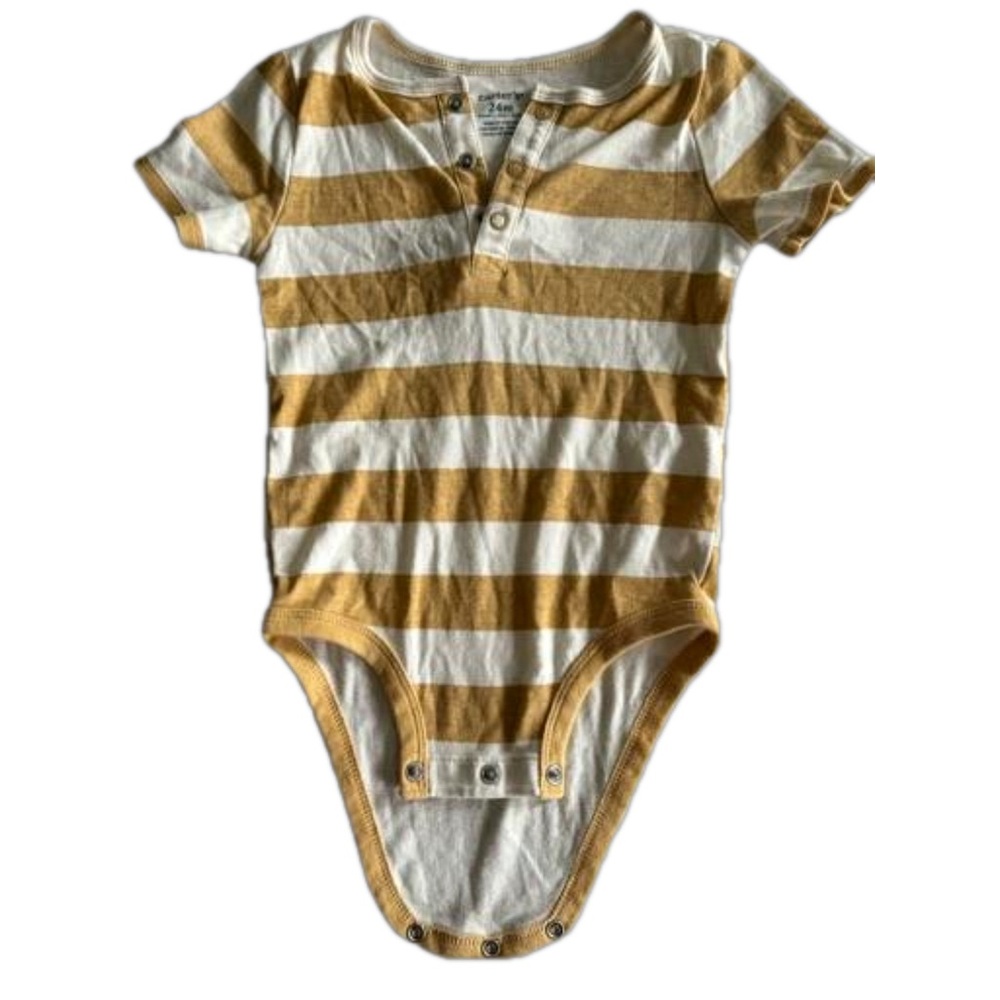 5 for $20 ✨ Carter's Yellow Stripe‎ Short Sleeve Body Suit 24 Months
